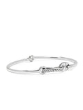 Nialaya Men's Bangle Men's Delicate Sterling Silver Bangle with Hook Clasp