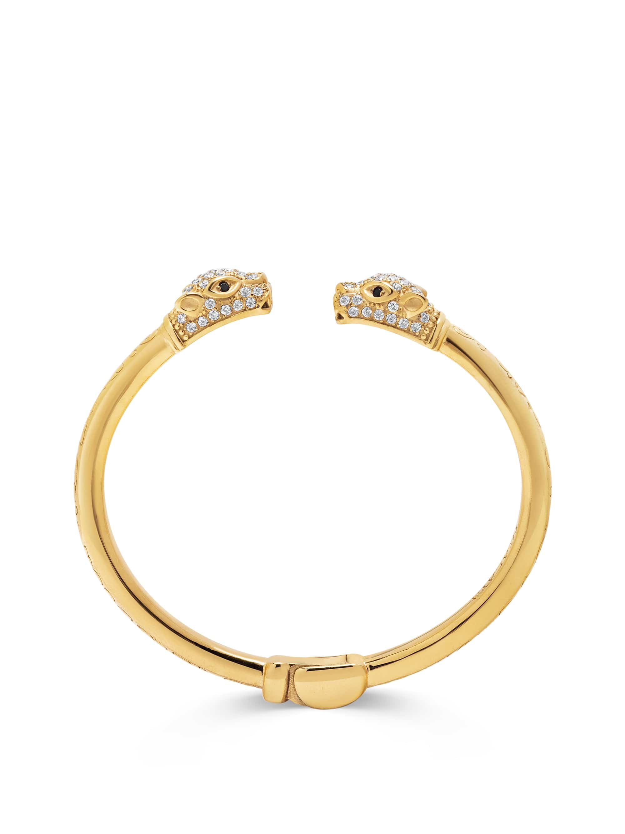 Nialaya Men's Bangle Men's Gold CZ Panther Bangle Men's Gold CZ Panther Bangle