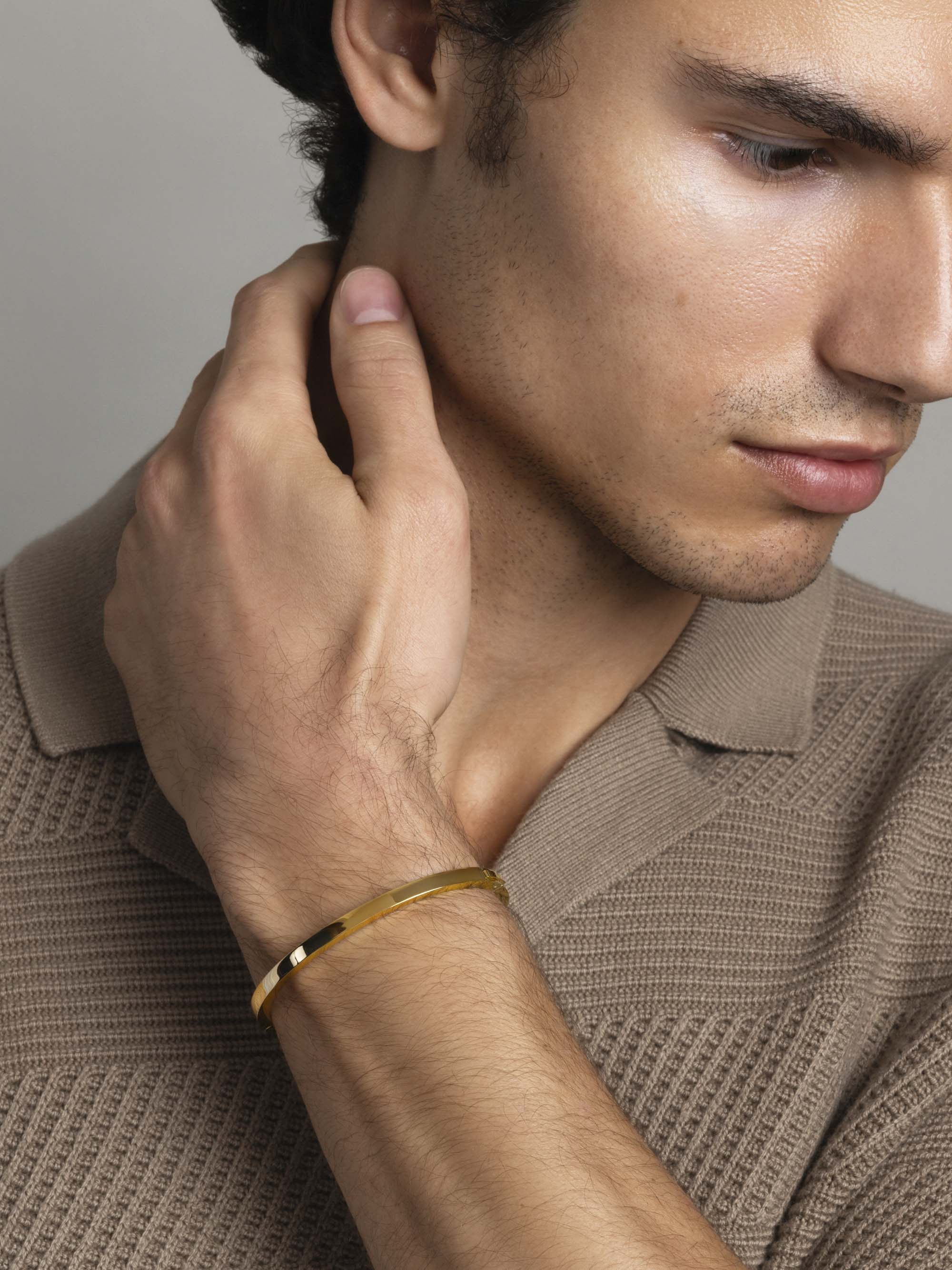 Nialaya Men's Bangle Men's Gold Simplicity Bangle