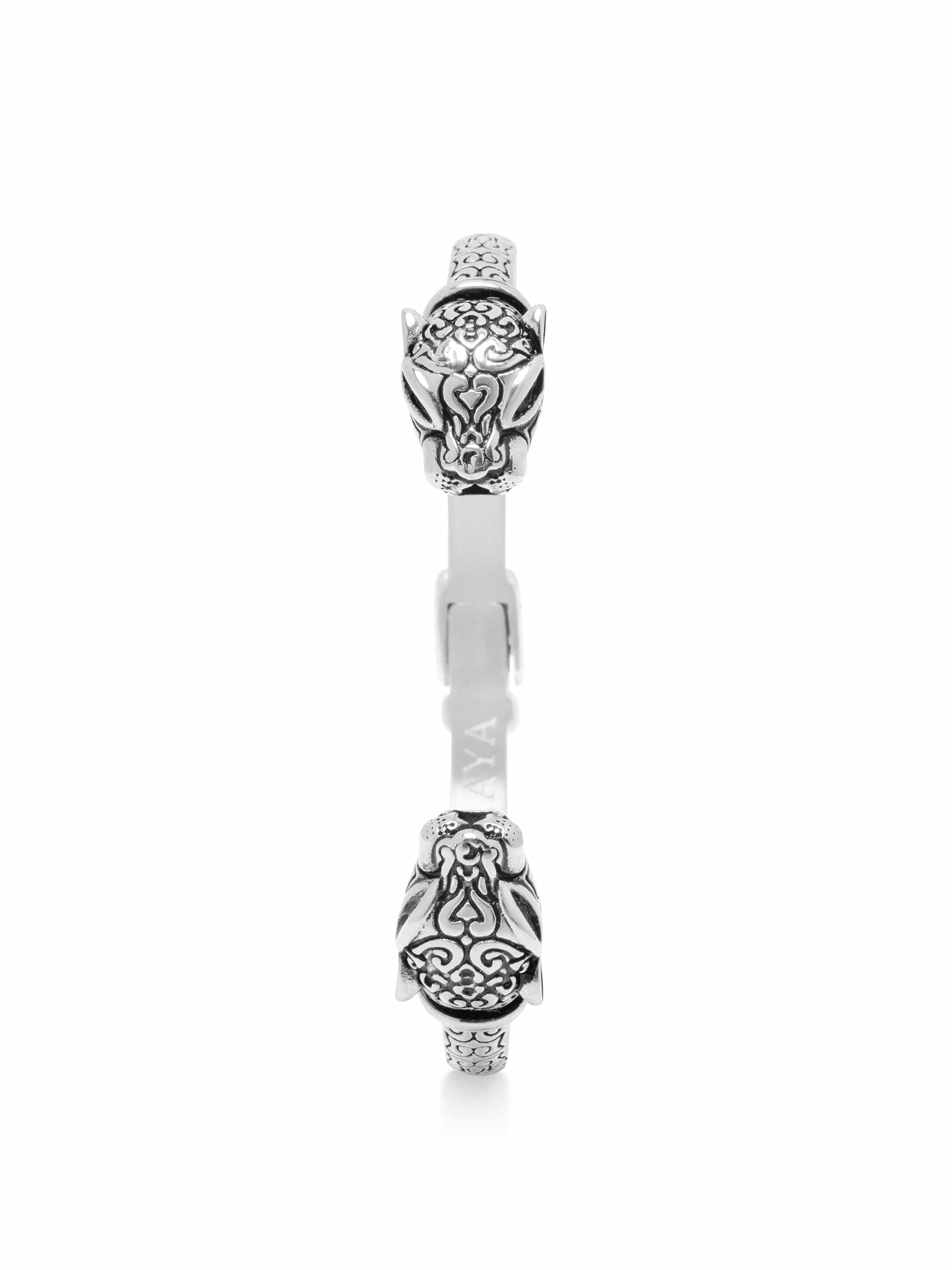 Nialaya Men's Bangle Men's Panther Bangle in Silver