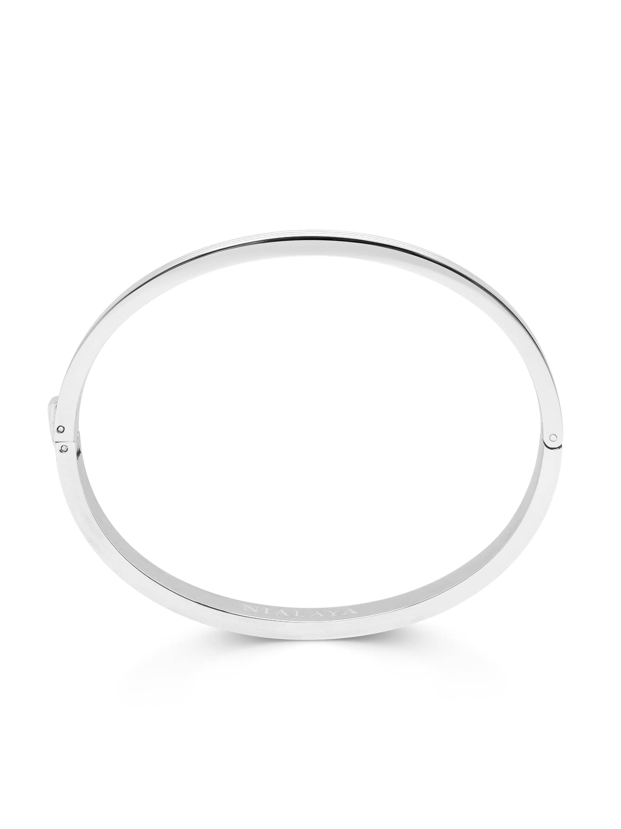 Nialaya Men's Bangle Men's Silver Gentleman Bangle