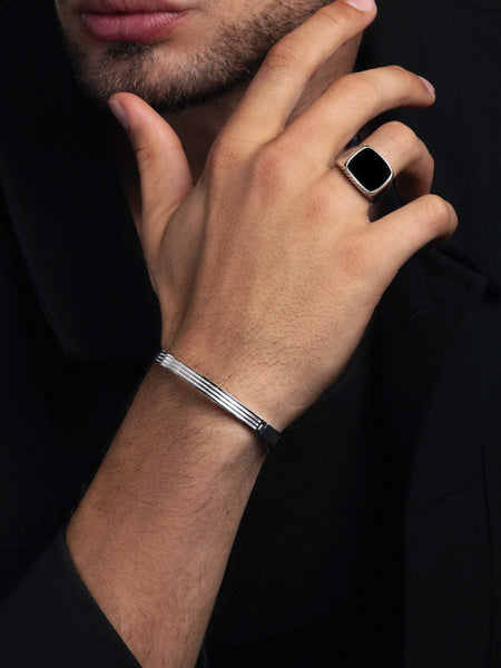 Men's Silver Gentleman Bangle – Nialaya