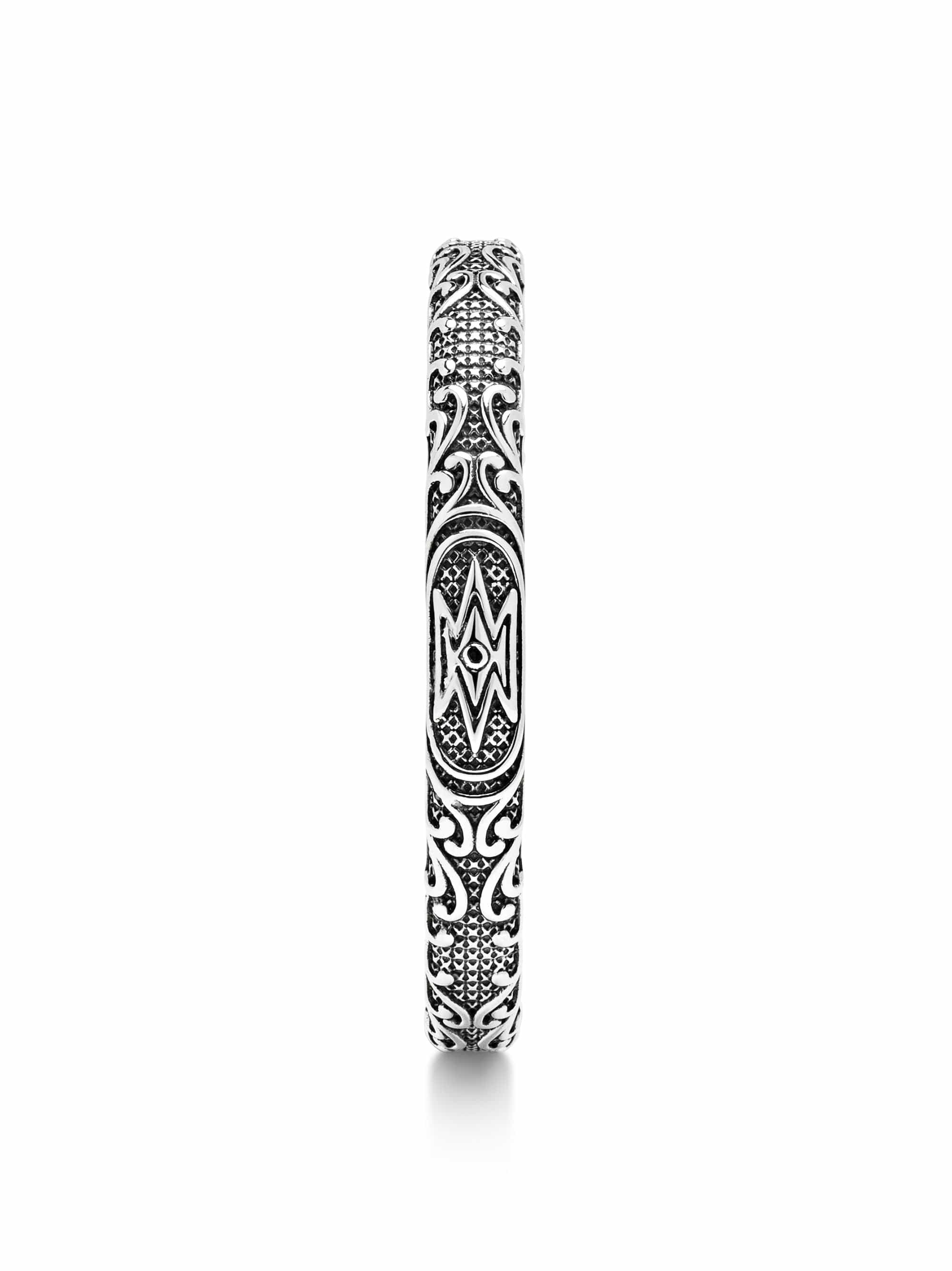 Nialaya Men's Bangle Vintage Cuff Bracelet in Silver Vintage Cuff Bracelet in Silver