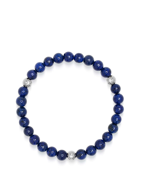 6mm Lapis Lazuli Bracelet with Silver Balls – Nialaya