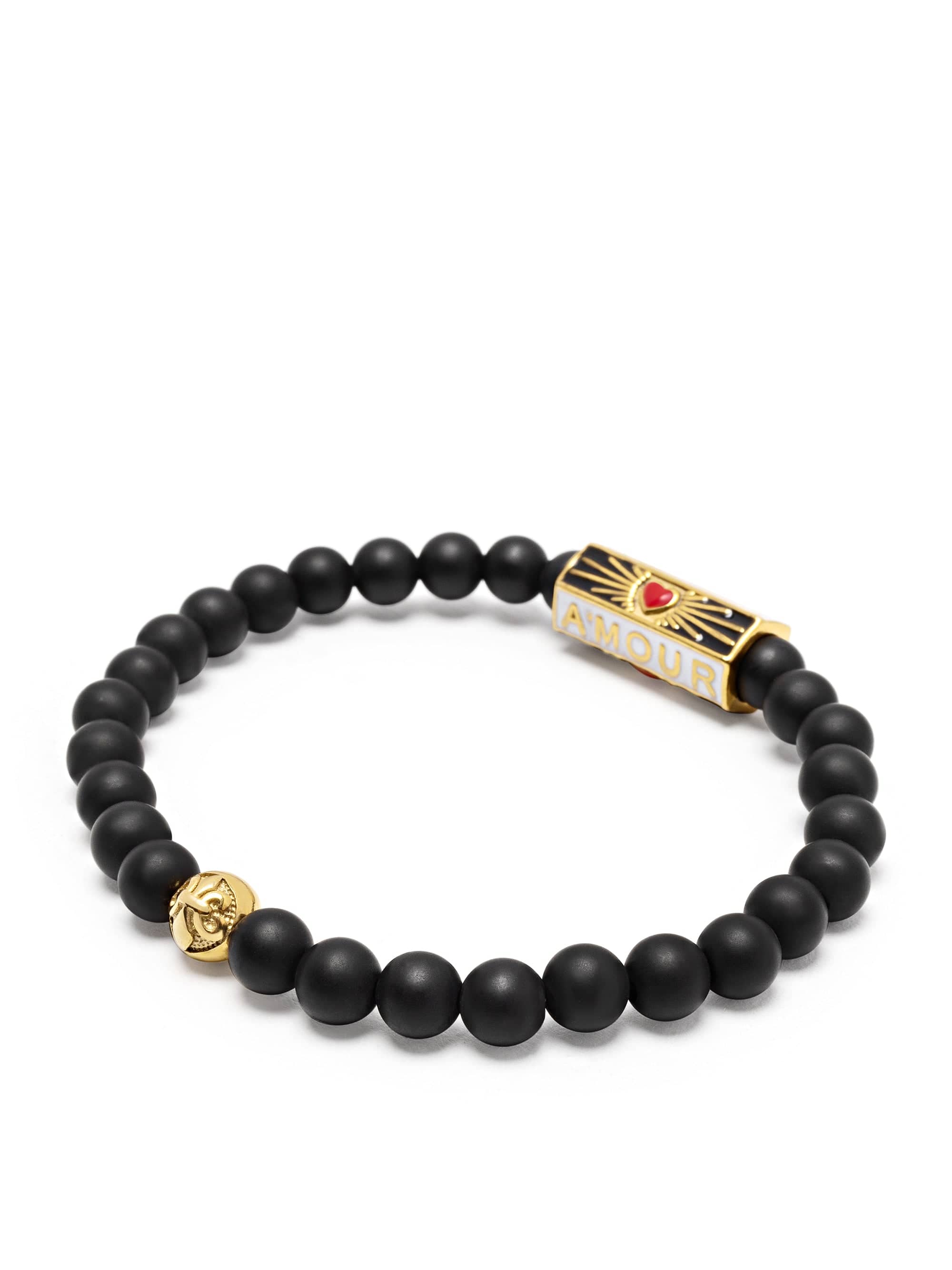 Nialaya Men's Beaded Bracelet Amour Black Onyx Bracelet Amour Black Onyx Bracelet