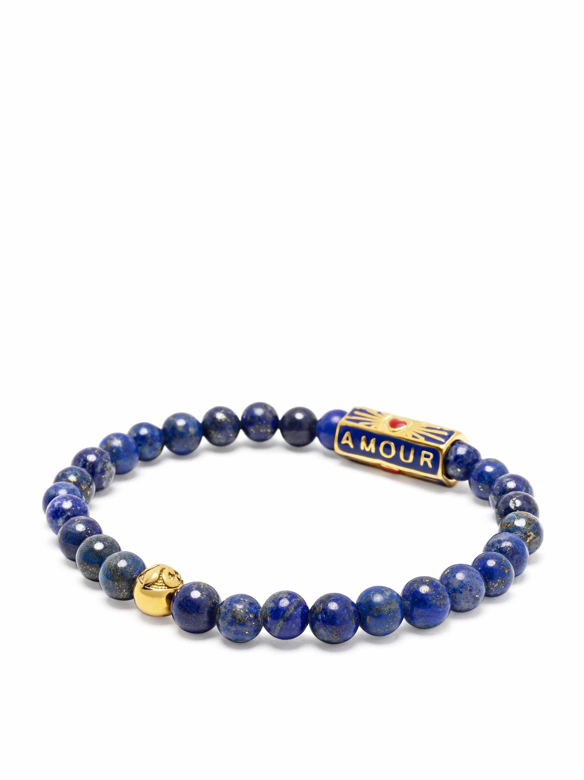 Nialaya Men's Beaded Bracelet Amour Blue Lapis Lazuli Bracelet Amour Blue Lapis Lazuli Bracelet