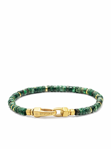 Dark Green Malachite Heishi Bracelet – Nialaya