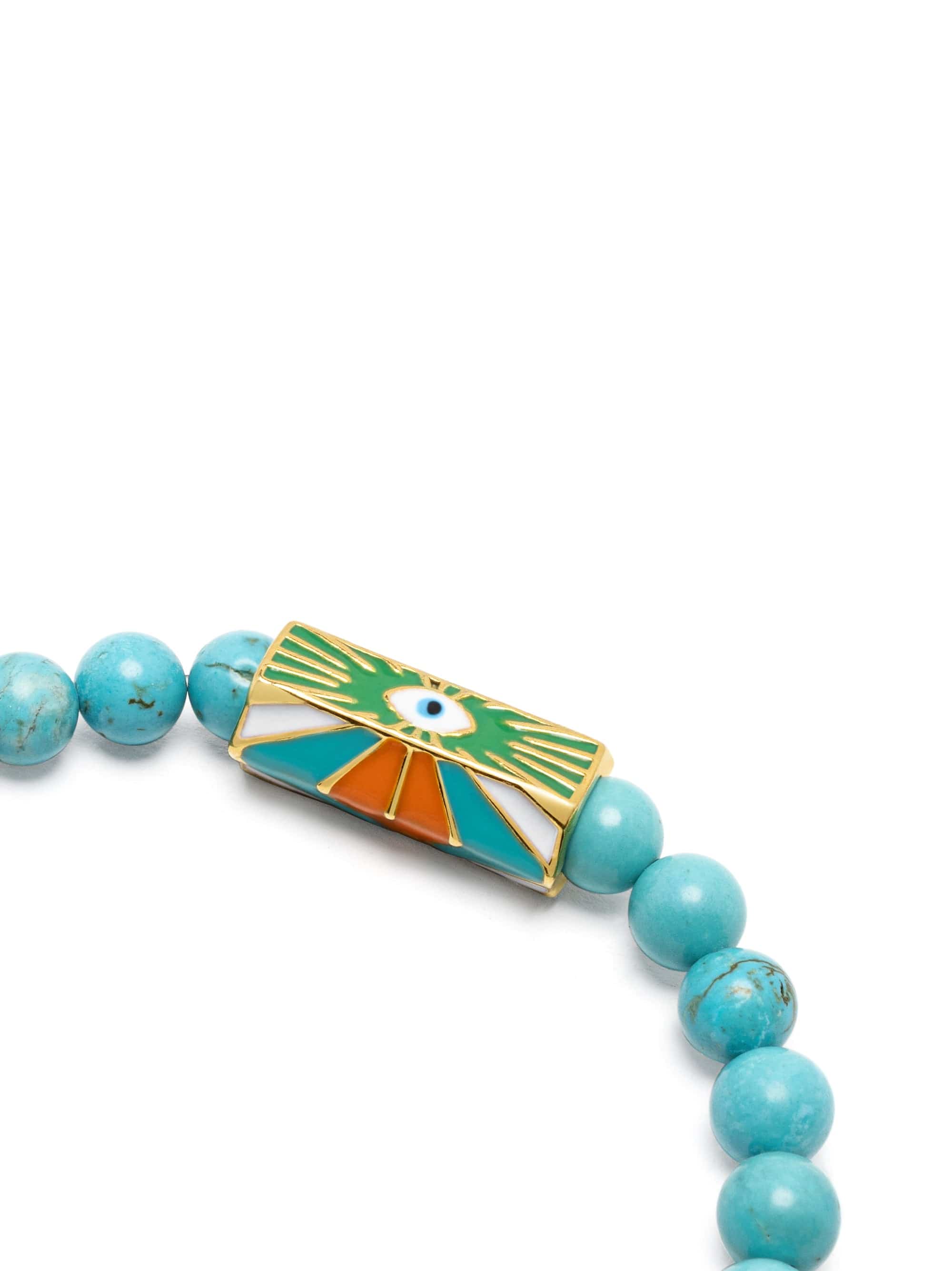 Nialaya Men's Beaded Bracelet Evil Eye Turquoise Bracelet Evil Eye Turquoise Bracelet