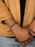 Nialaya Men's Beaded Bracelet Men's Wristband with Blue Lapis Heishi Beads and Silver