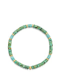 Nialaya Men's Beaded Bracelet Men's Wristband with Turquoise and African Turquoise Heishi Beads
