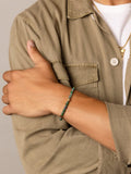 Nialaya Men's Beaded Bracelet Wristband with Green Japanese Miyuki Beads