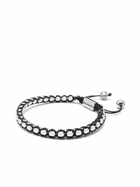 Black String Box Chain Bracelet in Silver – Nialaya