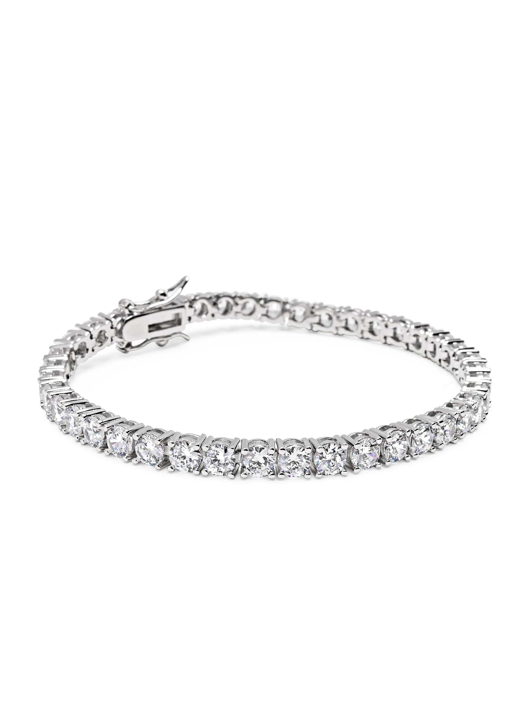 Nialaya Men's Bracelet Tennis Bracelet with Silver Tennis Bracelet with Silver