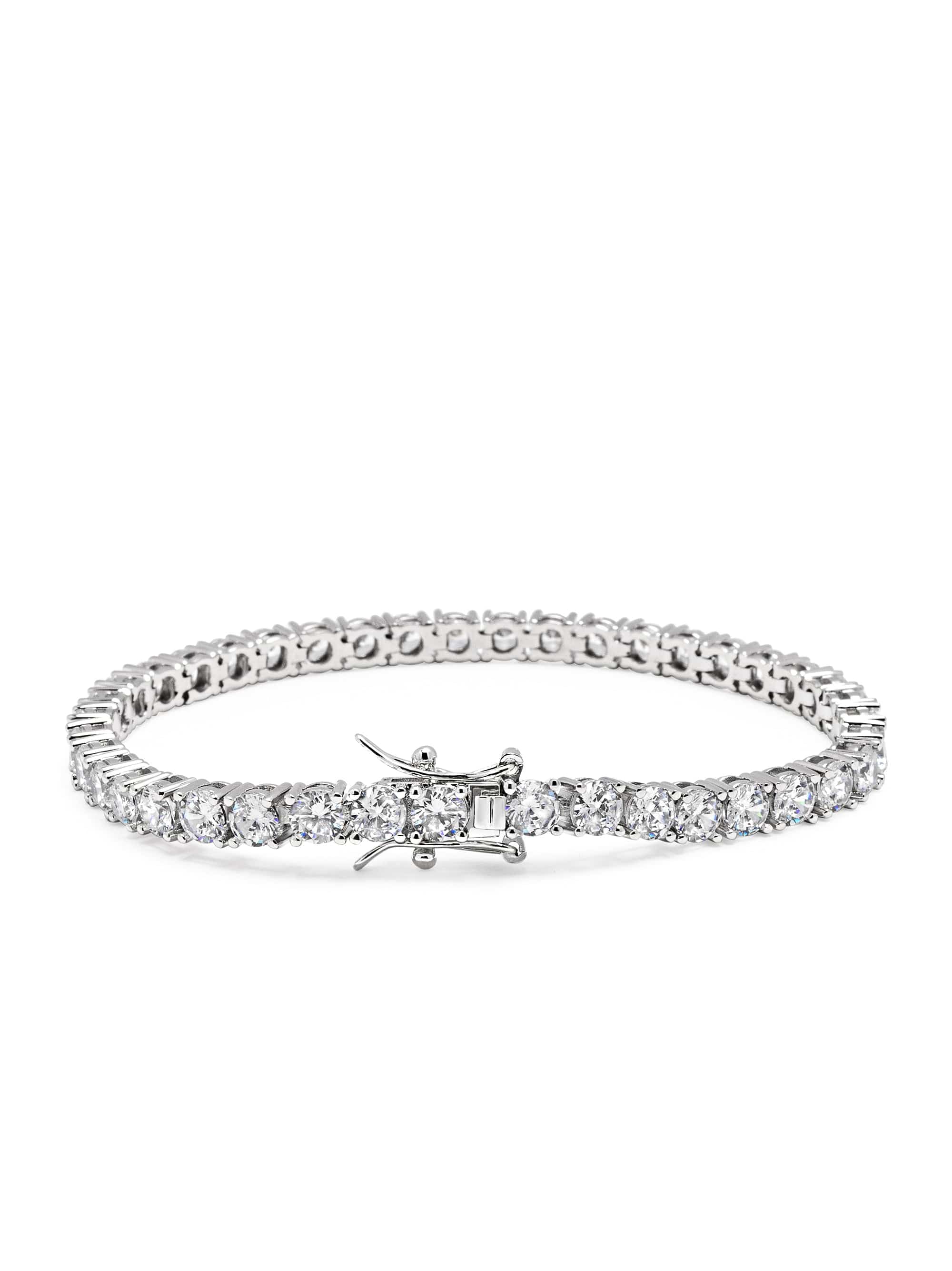 Nialaya Men's Bracelet Tennis Bracelet with Silver Tennis Bracelet with Silver