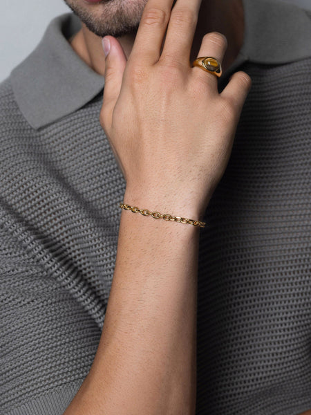 Men's Gold 4mm Cable Chain Bracelet – Nialaya