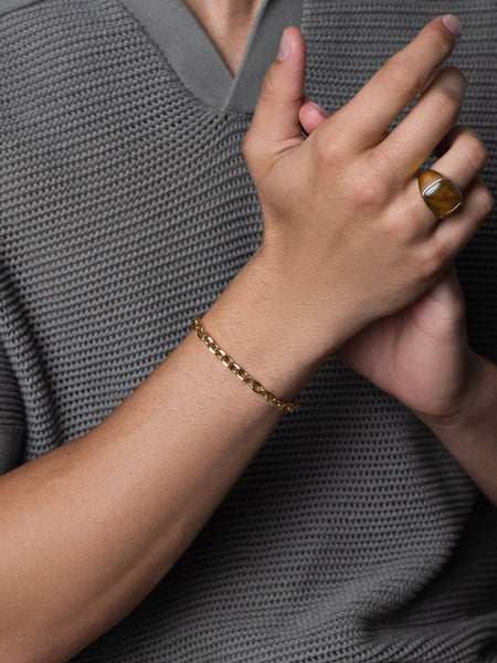 Men's Gold 6mm Cable Chain Bracelet – Nialaya