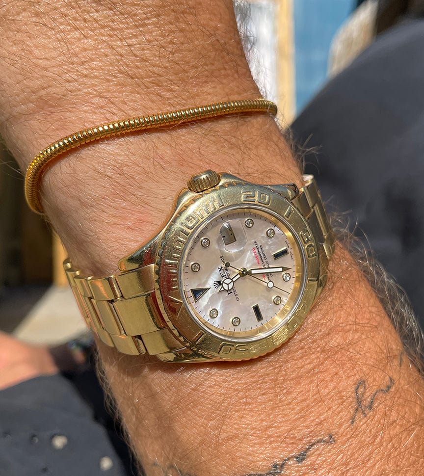 Nialaya Men's Chain Bracelet Men's Gold Round Chain Bracelet