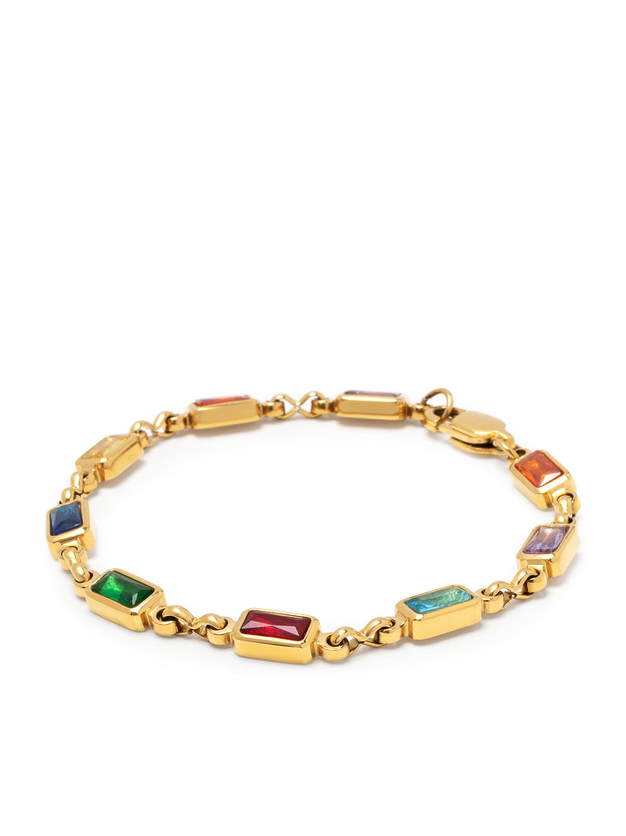 Nialaya Men's Chain Bracelet Men's Rectangle Tennis Bracelet Men's Rectangle Tennis Bracelet