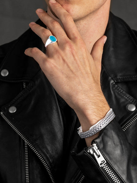 Men's Silver Braided Chain Bracelet – Nialaya