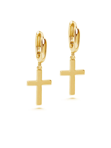 Women s Small Cross Earrings in Gold Nialaya