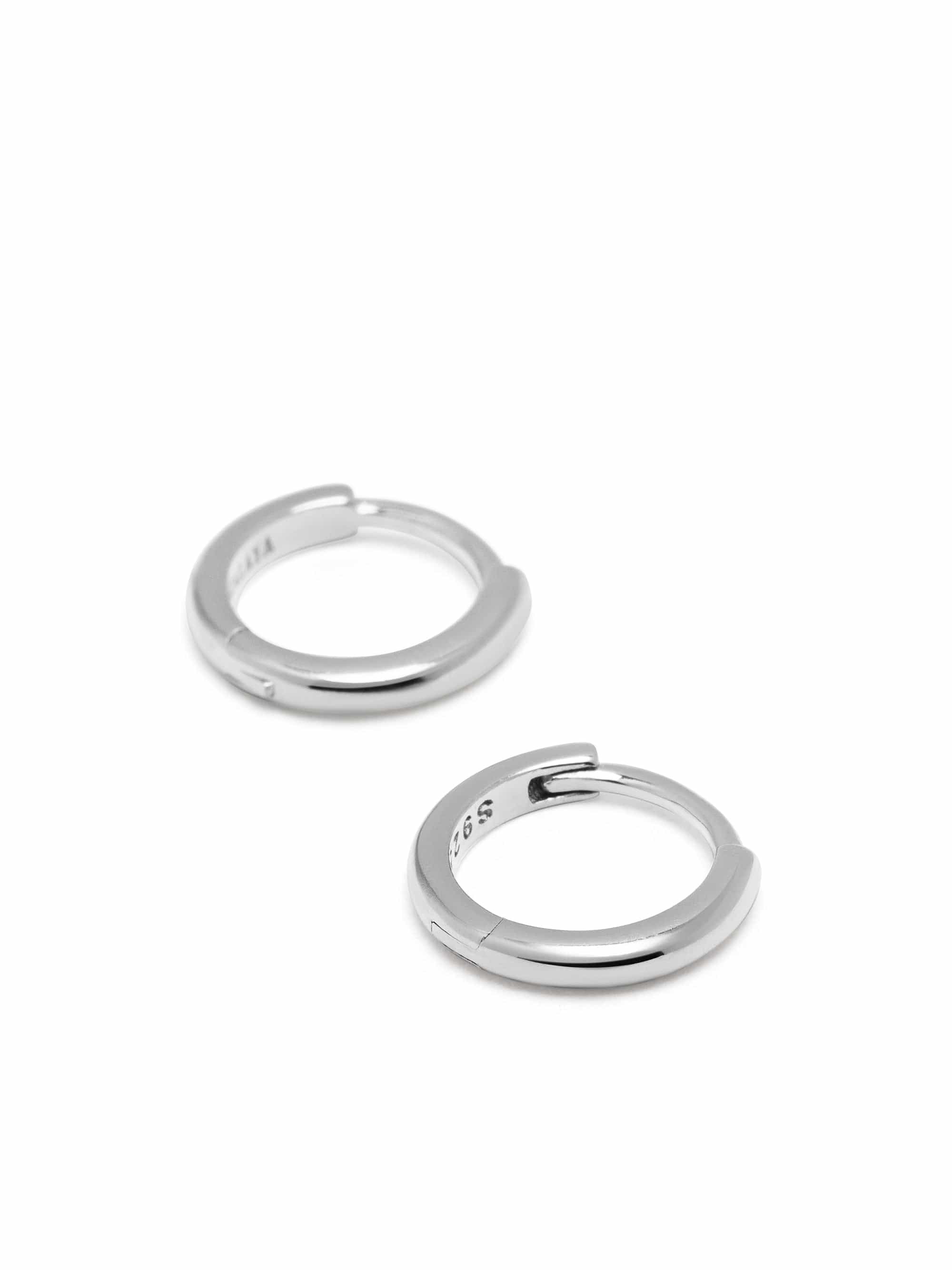 Nialaya Men's Earrings Sterling Silver Hoop Earrings Sterling Silver Hoop Earrings MEAR_011