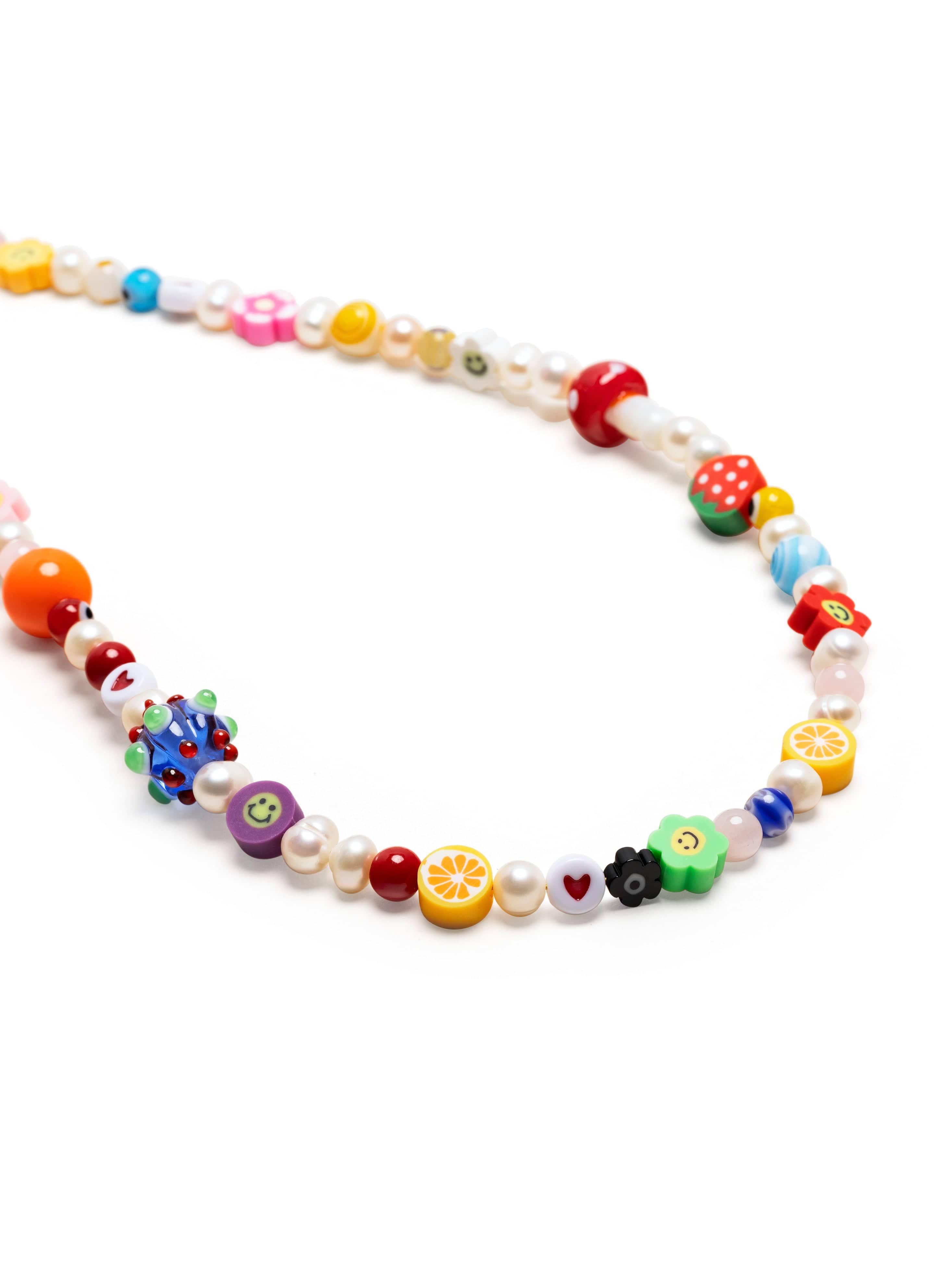Nialaya Men's Necklace Men's Berry Pearl Choker with Assorted Beads 20 Inches / 50.8 cm MNEC_346