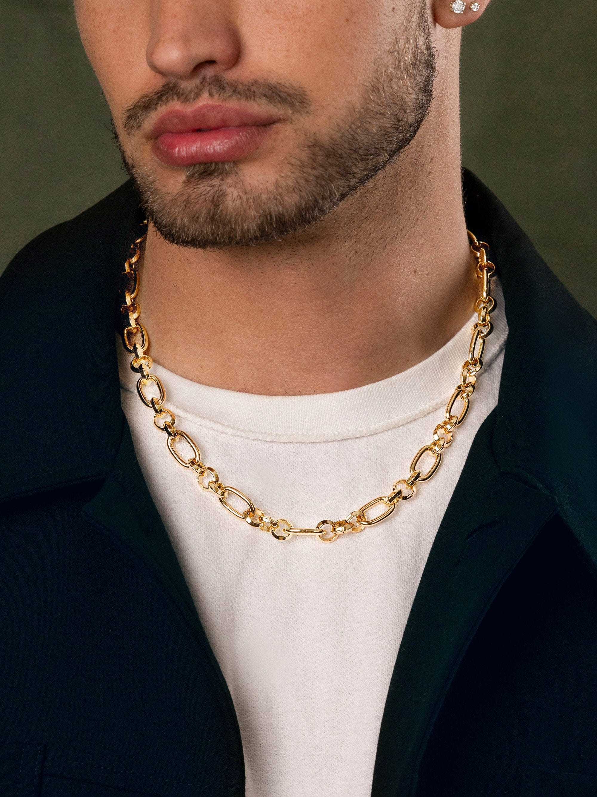 Nialaya Men's Necklace Men's Chunky T-Bar Chain 21 Inches / 53.34 cm MNEC_374