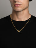 Nialaya Men's Necklace Men's Gold Chain with Interlocking Rings