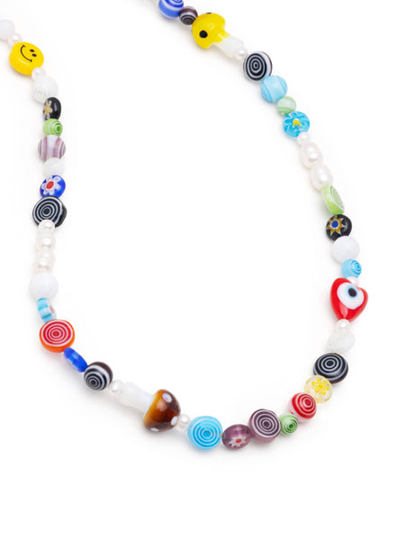 Men's Mushroom Pearl Choker with Assorted Beads – Nialaya