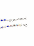 Nialaya Men's Necklace Men's Pearl Necklace with Hand-Painted Glass Beads 20 Inches / 50.8 cm MNEC_141