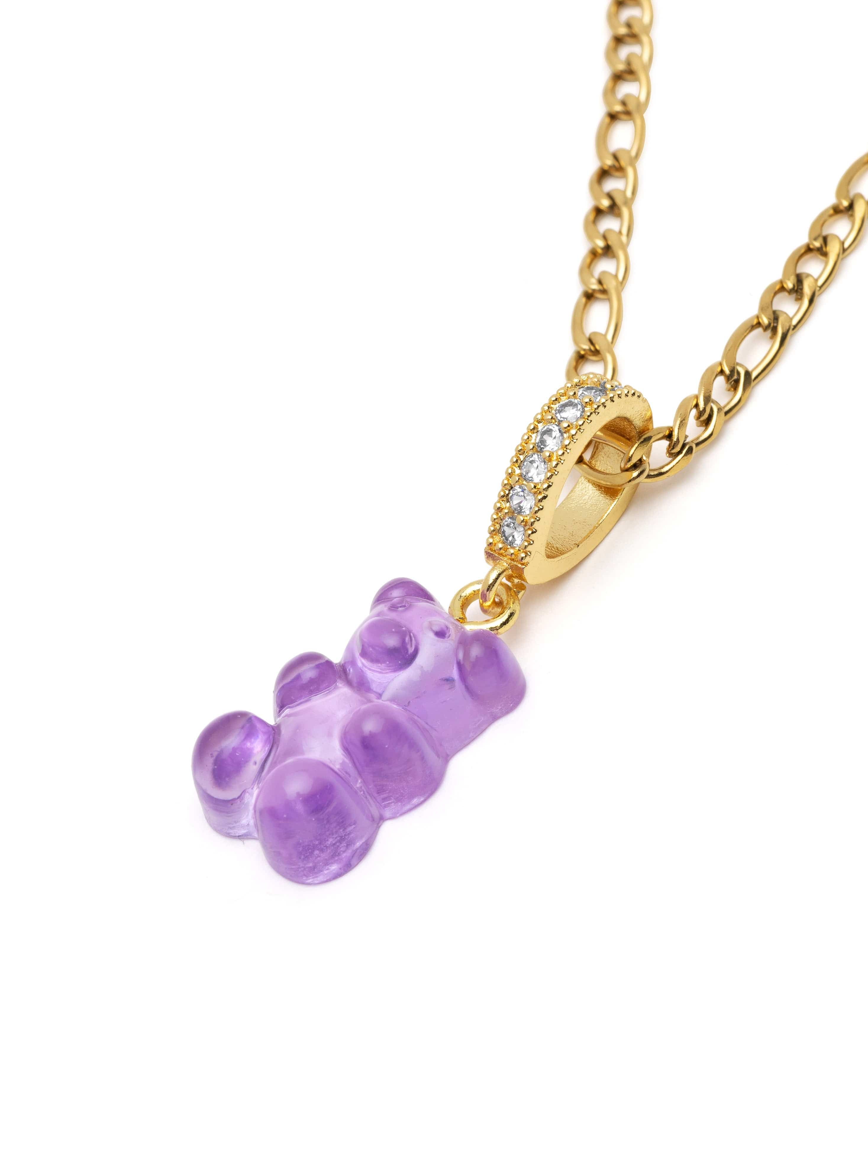 Nialaya Men's Necklace Men's Purple Gummy Bear Necklace 22 Inches / 55.88 cm MNEC_305
