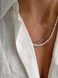 Nialaya Men's Necklace Men's Silver Cuban Link Chain in 3mm