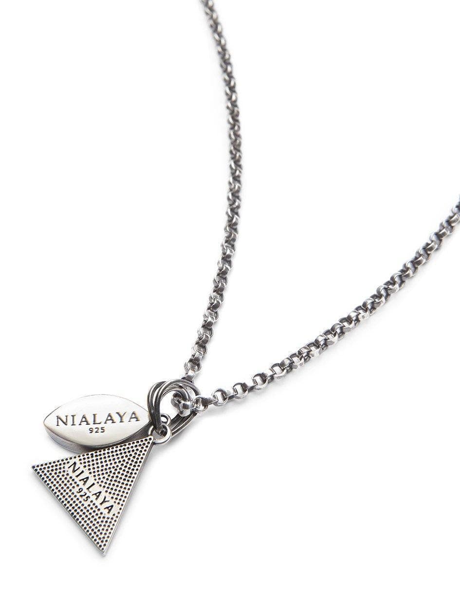 Nialaya Men's Necklace Men's Silver Necklace with Turquoise Evil Eye and Eye of Ra Pendant 20 Inches / 50.8 cm MNEC_081