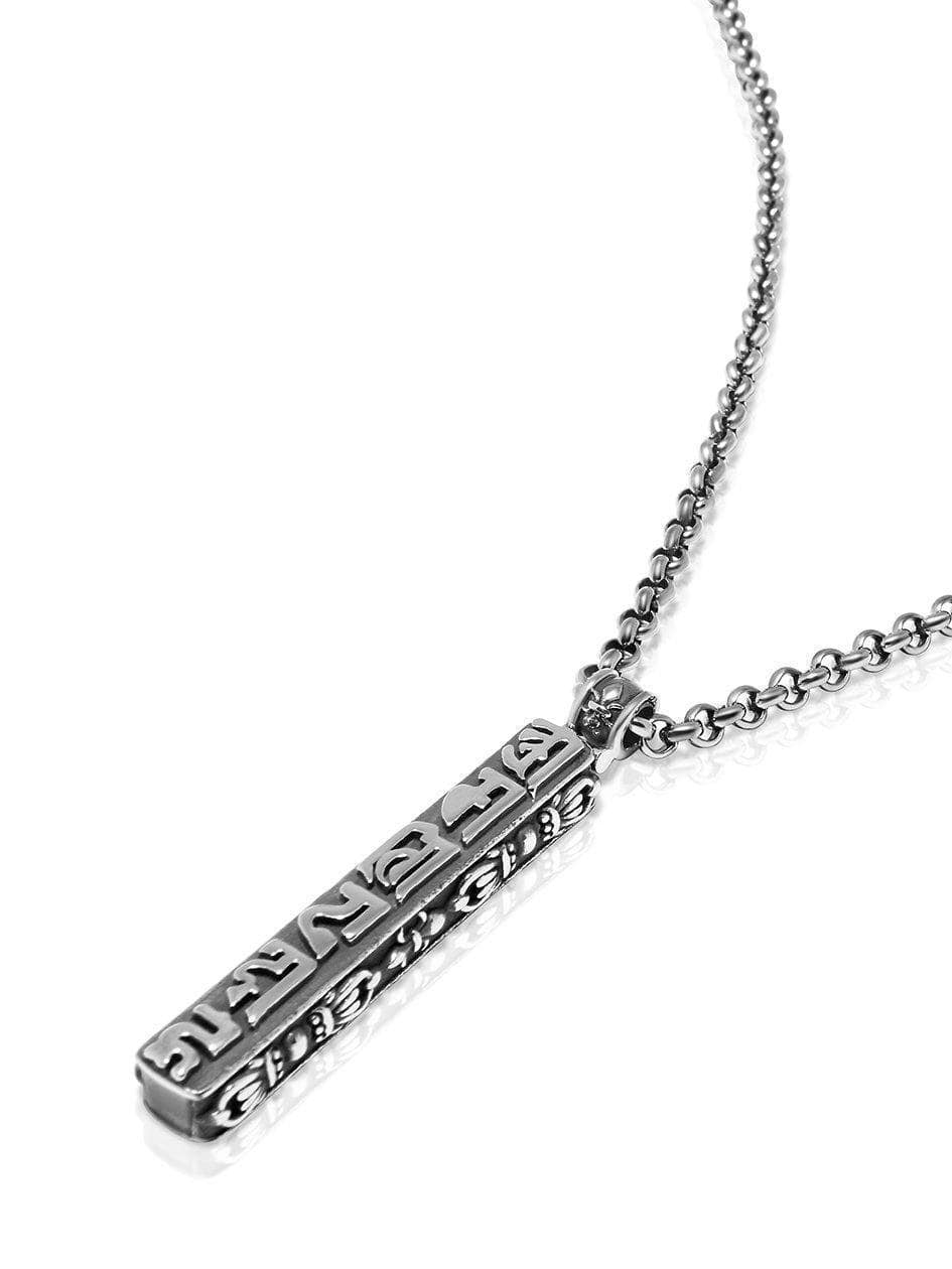Nialaya Men's Necklace Men's Silver Prayer Box Necklace