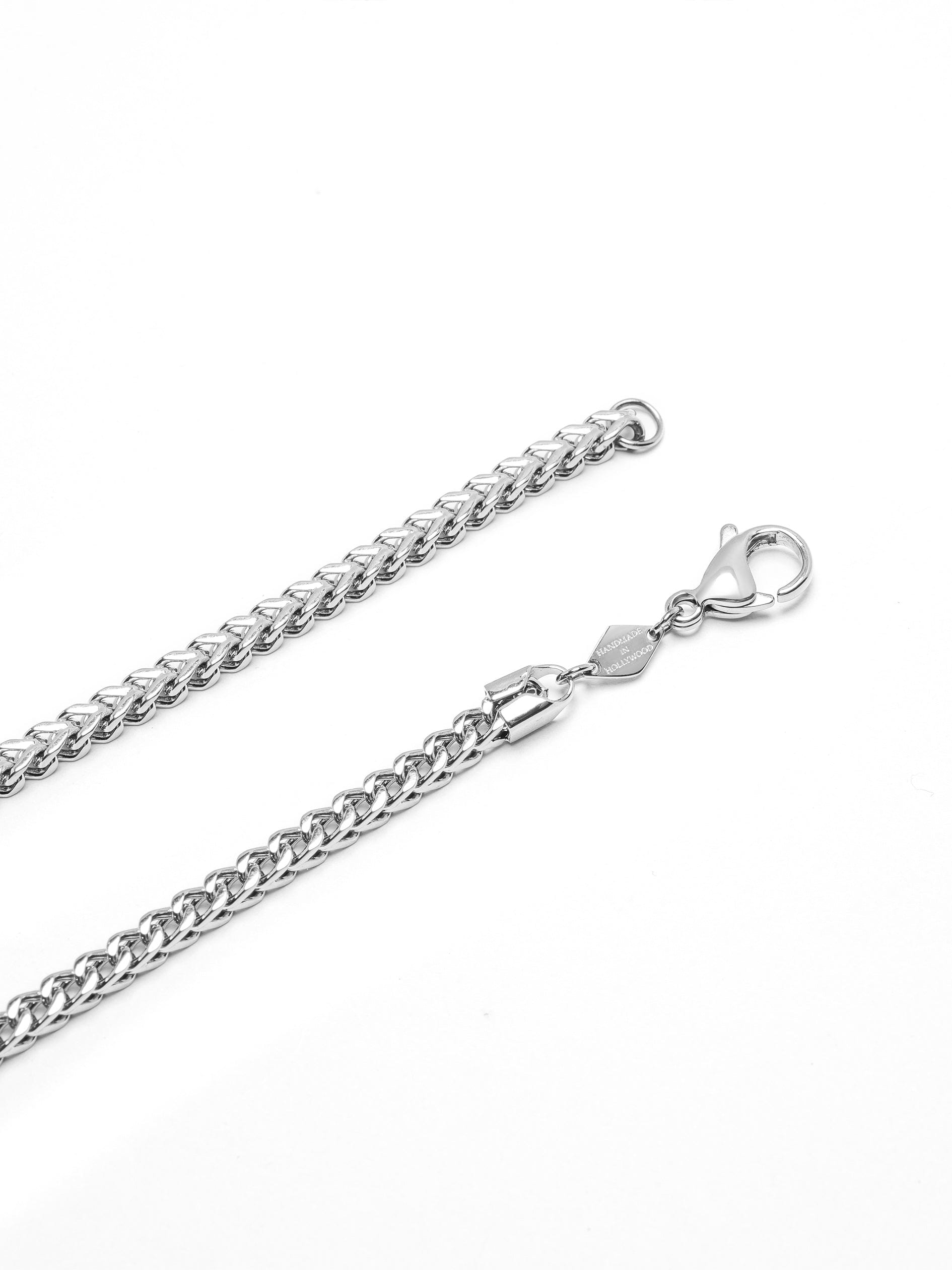 Nialaya Men's Necklace Men's Squared Silver Chain