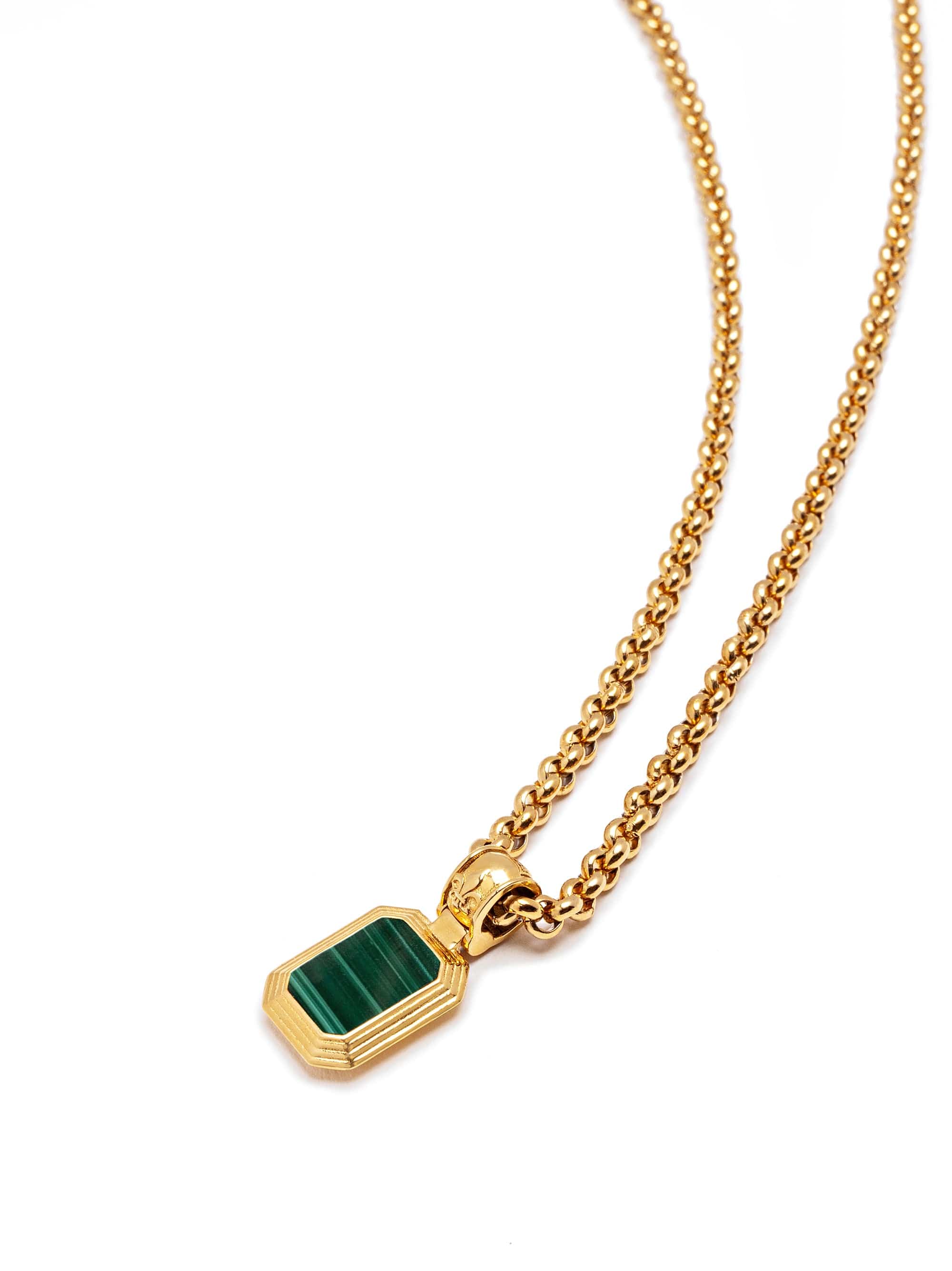 Nialaya Men's Necklace Men's Sterling Silver Necklace with Two-in-One Malachite & Black Onyx Pendant Men's Sterling Silver Necklace with Two-in-One Malachite & Black Onyx Pendant