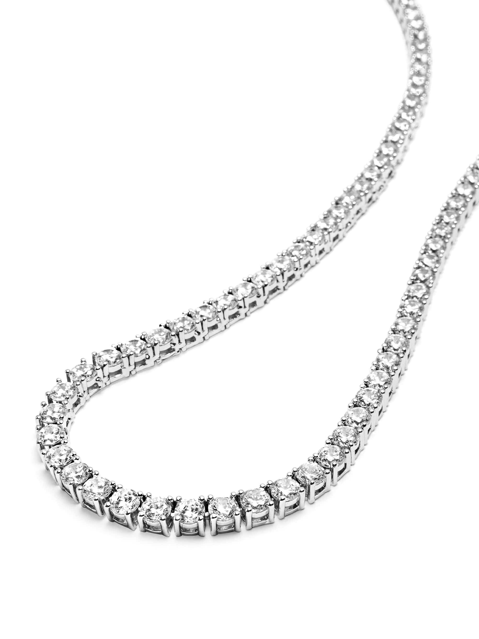 Nialaya Men's Necklace Tennis Necklace in Silver Tennis Necklace in Silver 20 inches / 50.80 cm MNEC_423