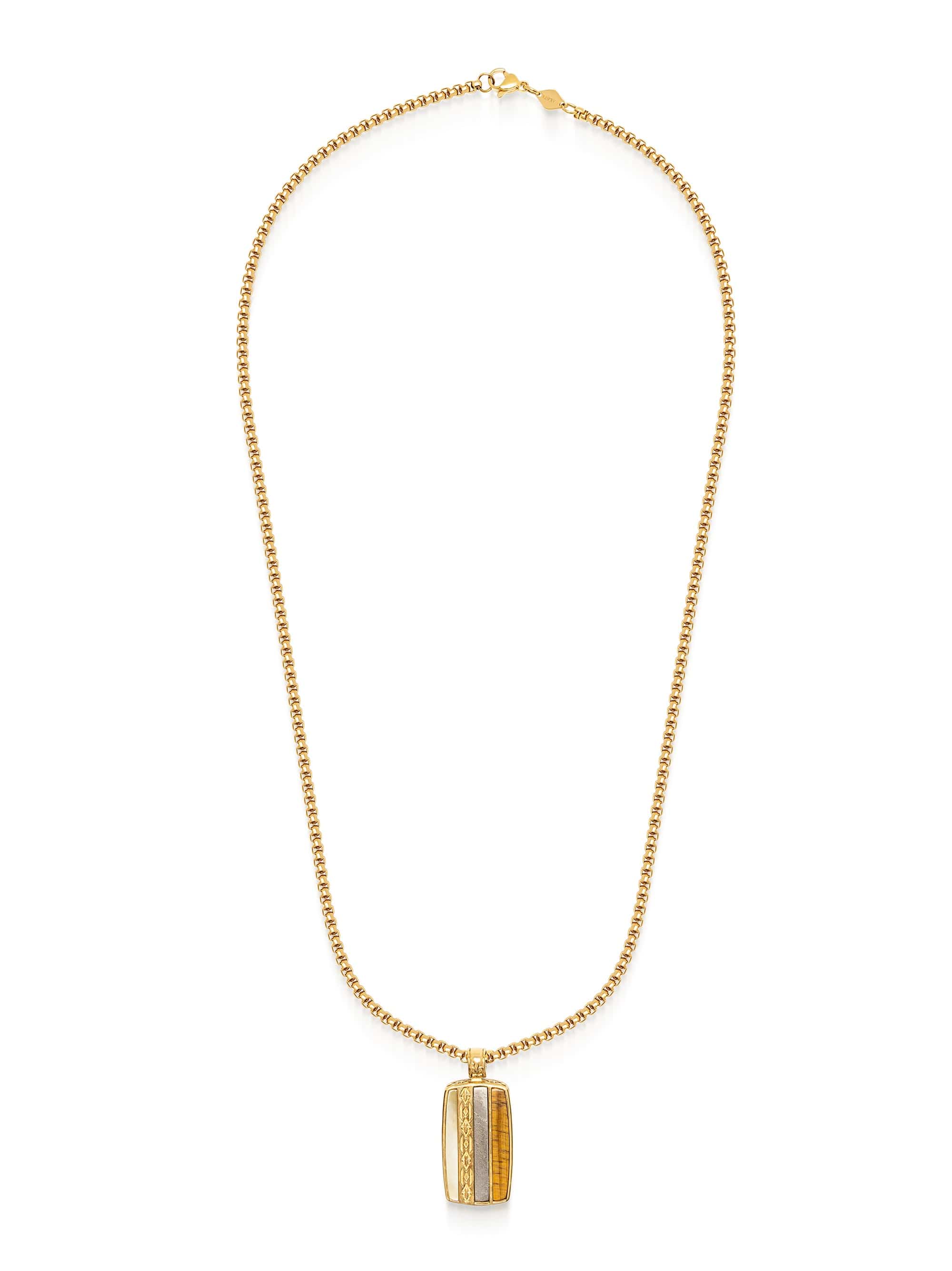 Nialaya Men's Necklace The Golden Force Tag The Golden Force Tag