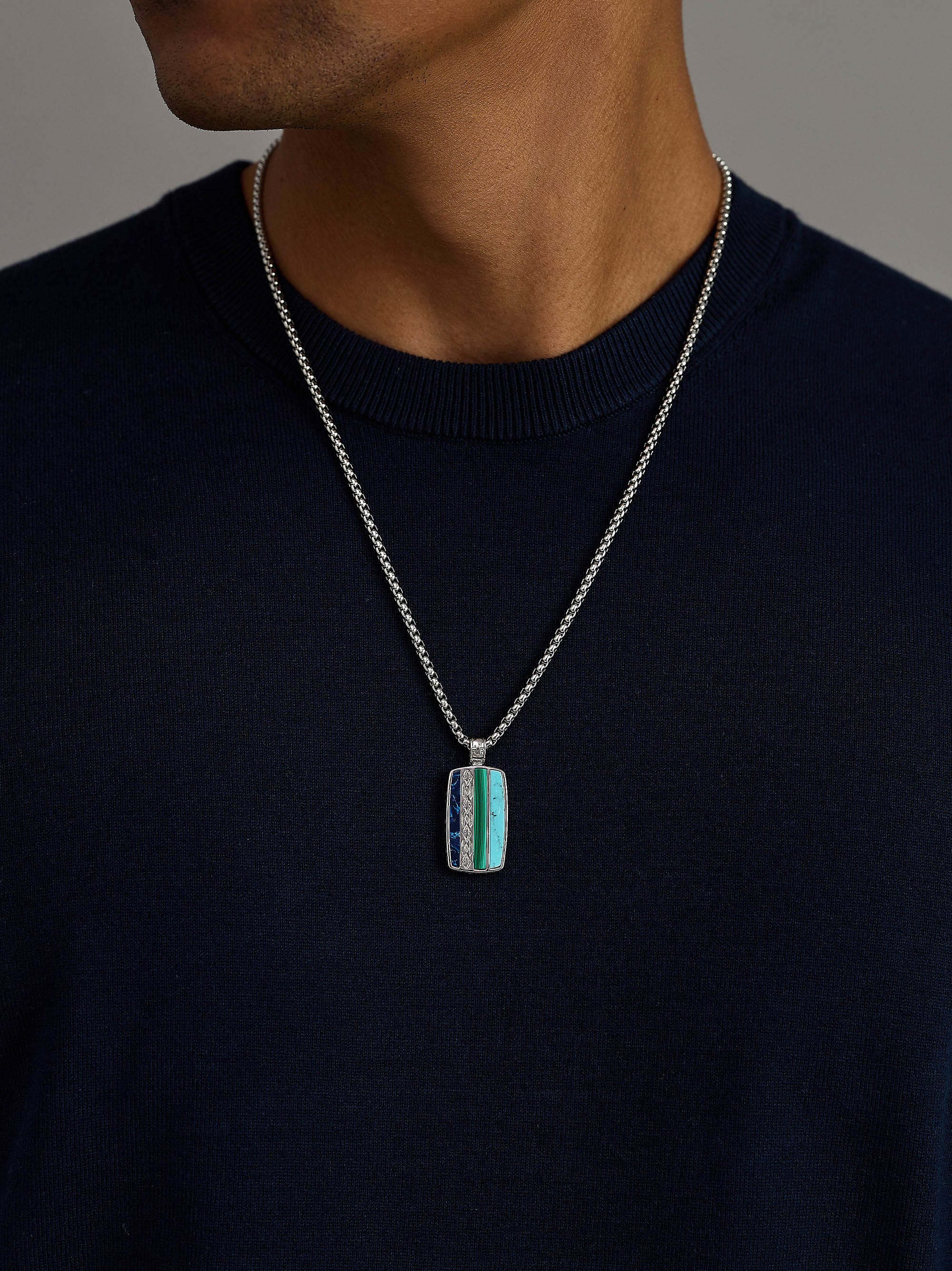 Nialaya Men's Necklace The Trinity Dog Tag The Trinity Dog Tag