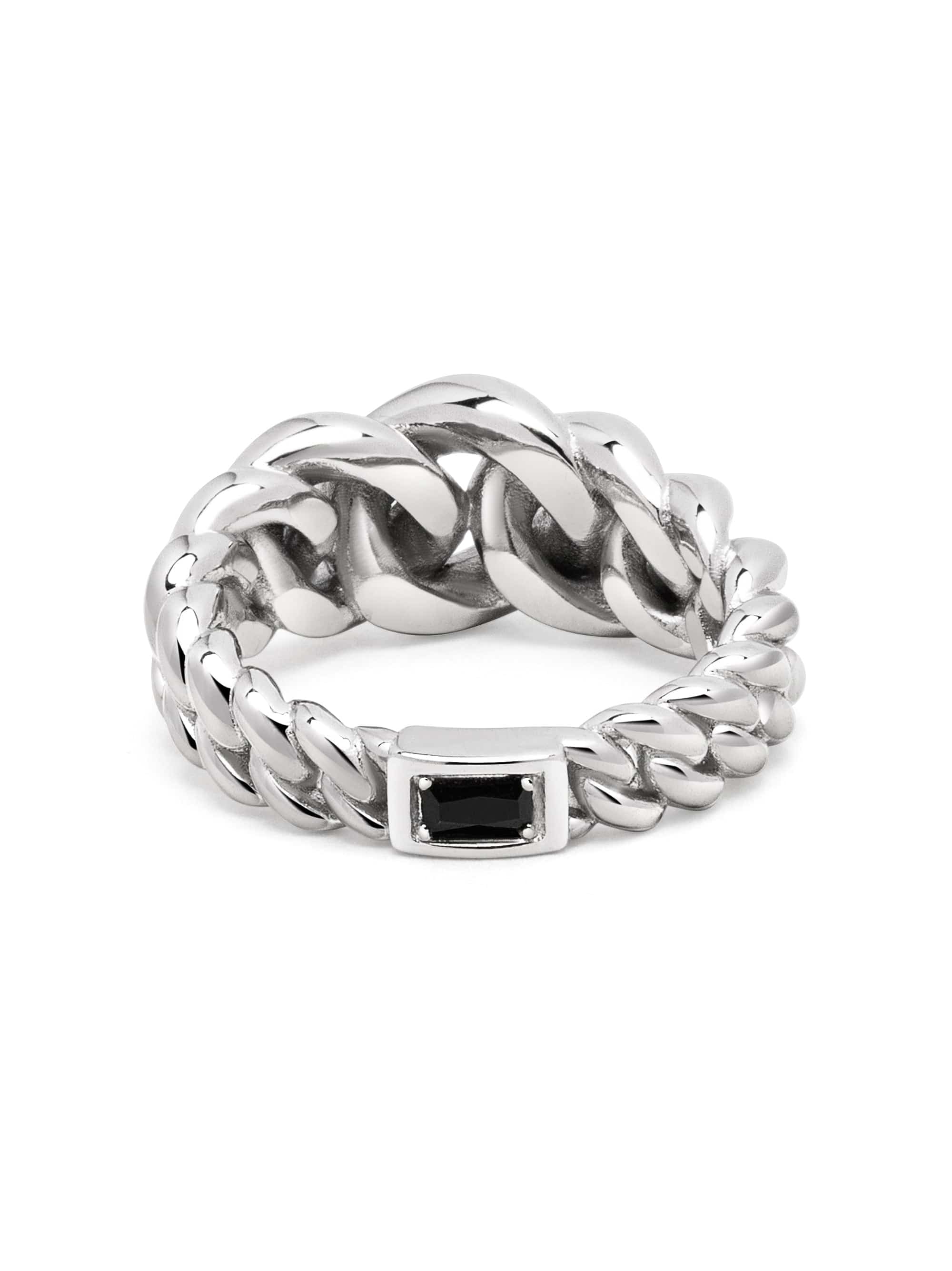 Nialaya Men's Ring Curb Link Ring Curb Link Ring