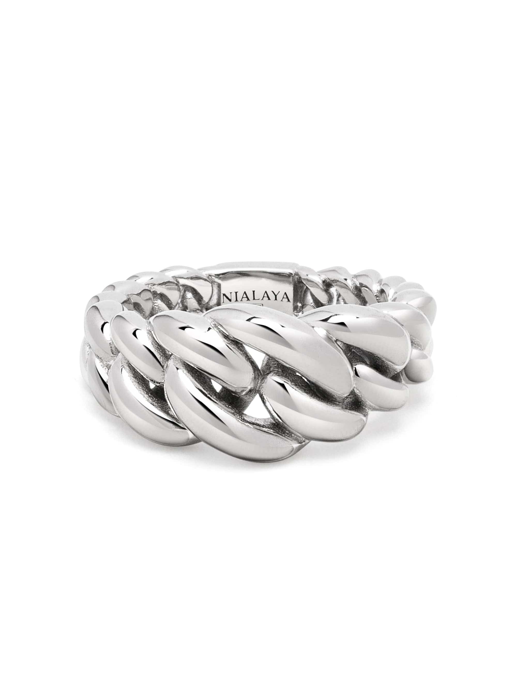 Nialaya Men's Ring Curb Link Ring Curb Link Ring