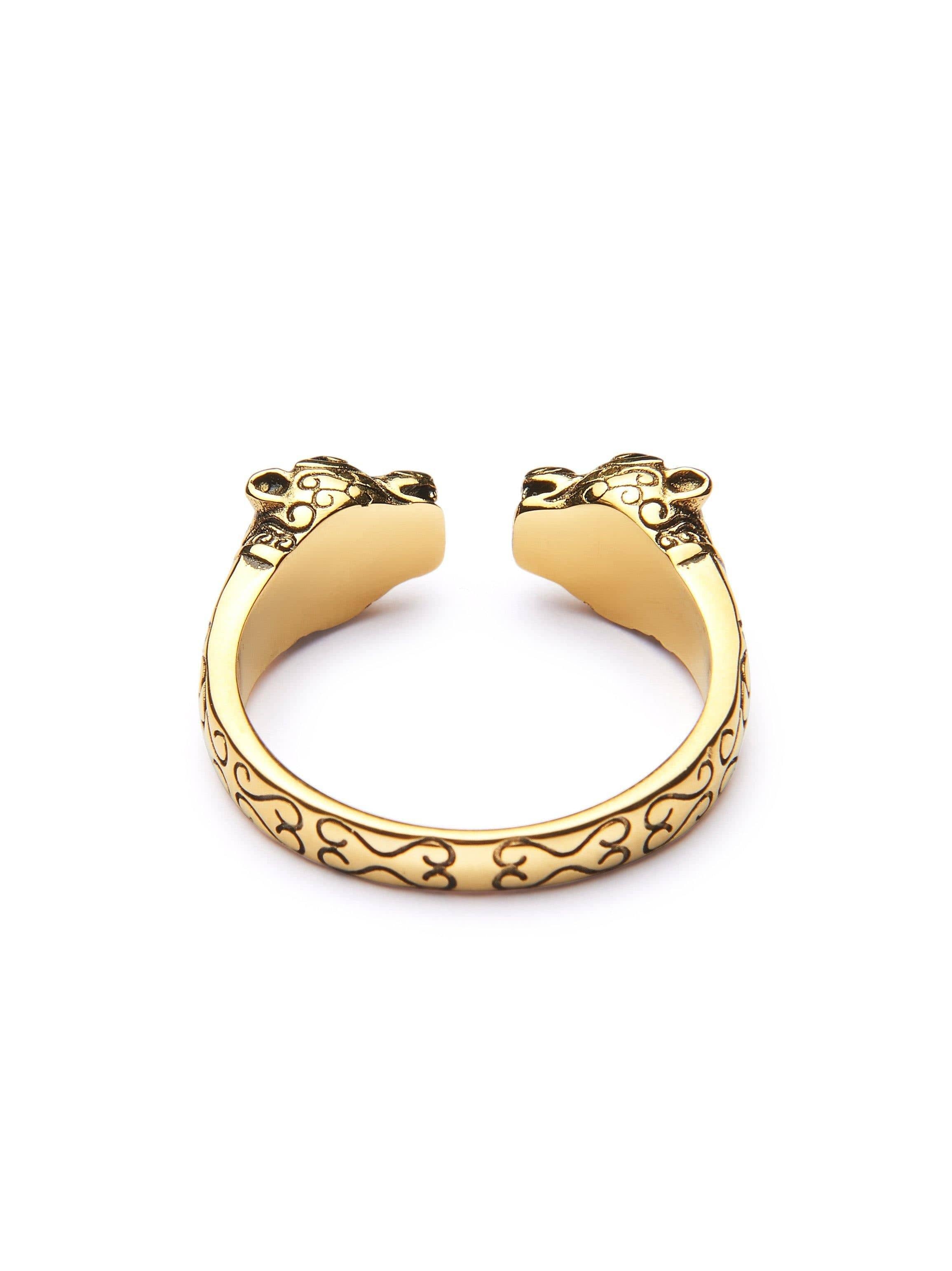 Nialaya Men's Ring Men's Gold Panther Ring