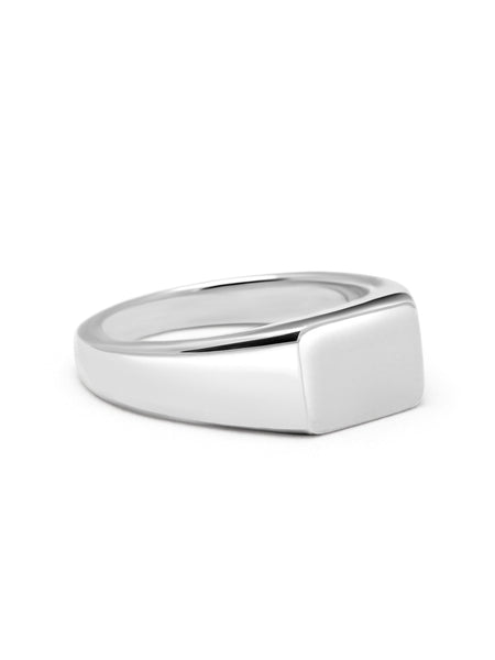 Men's Rectangle Sterling Silver Signet Ring – Nialaya