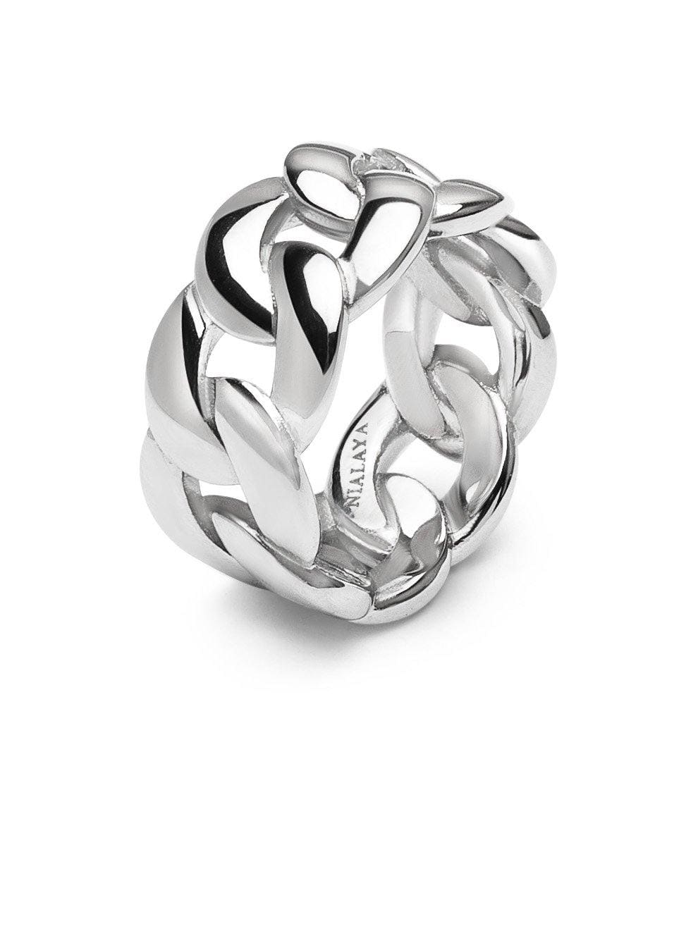 Nialaya Men's Ring Men's Silver Chain Ring