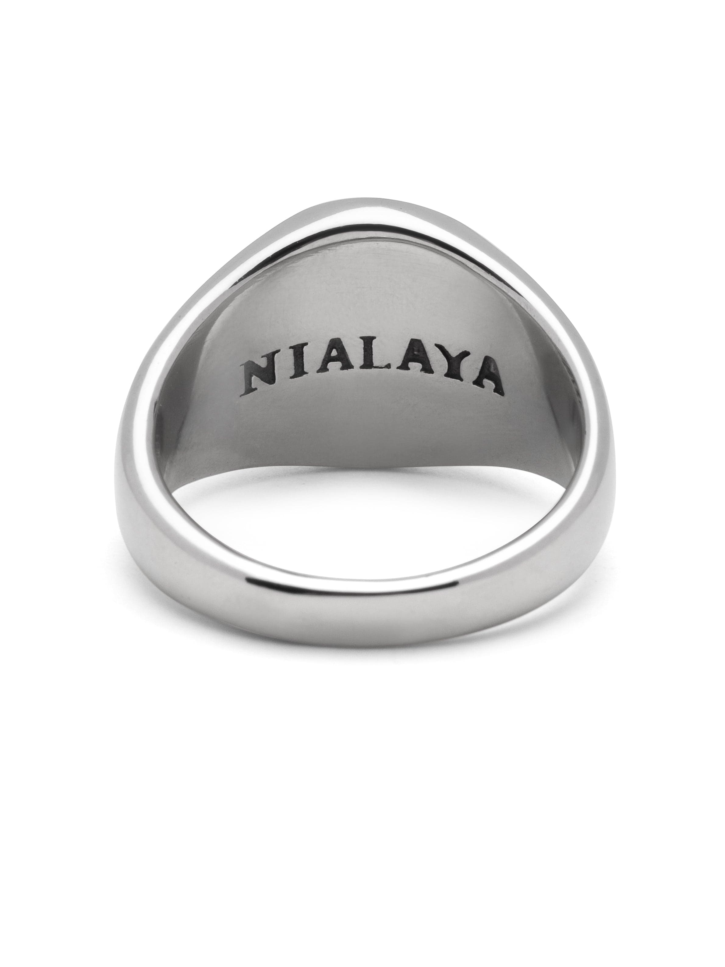 Nialaya Men's Ring Men's Stainless Steel Crest Ring
