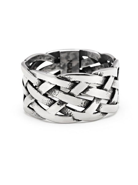 Men's Stainless Steel Woven Chain Ring – Nialaya