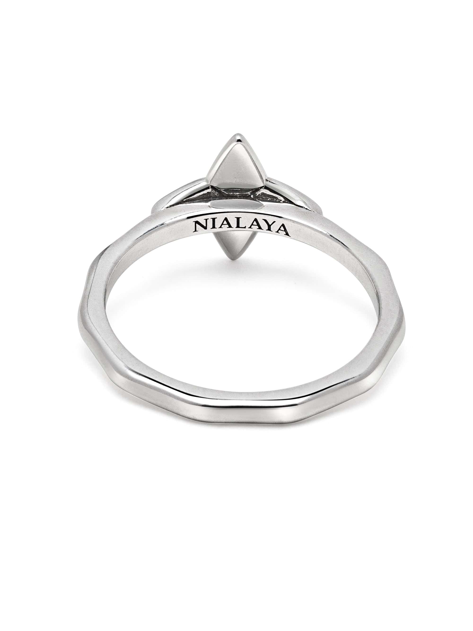 Nialaya Men's Ring Star Sterling Silver Ring Star Sterling Silver Ring