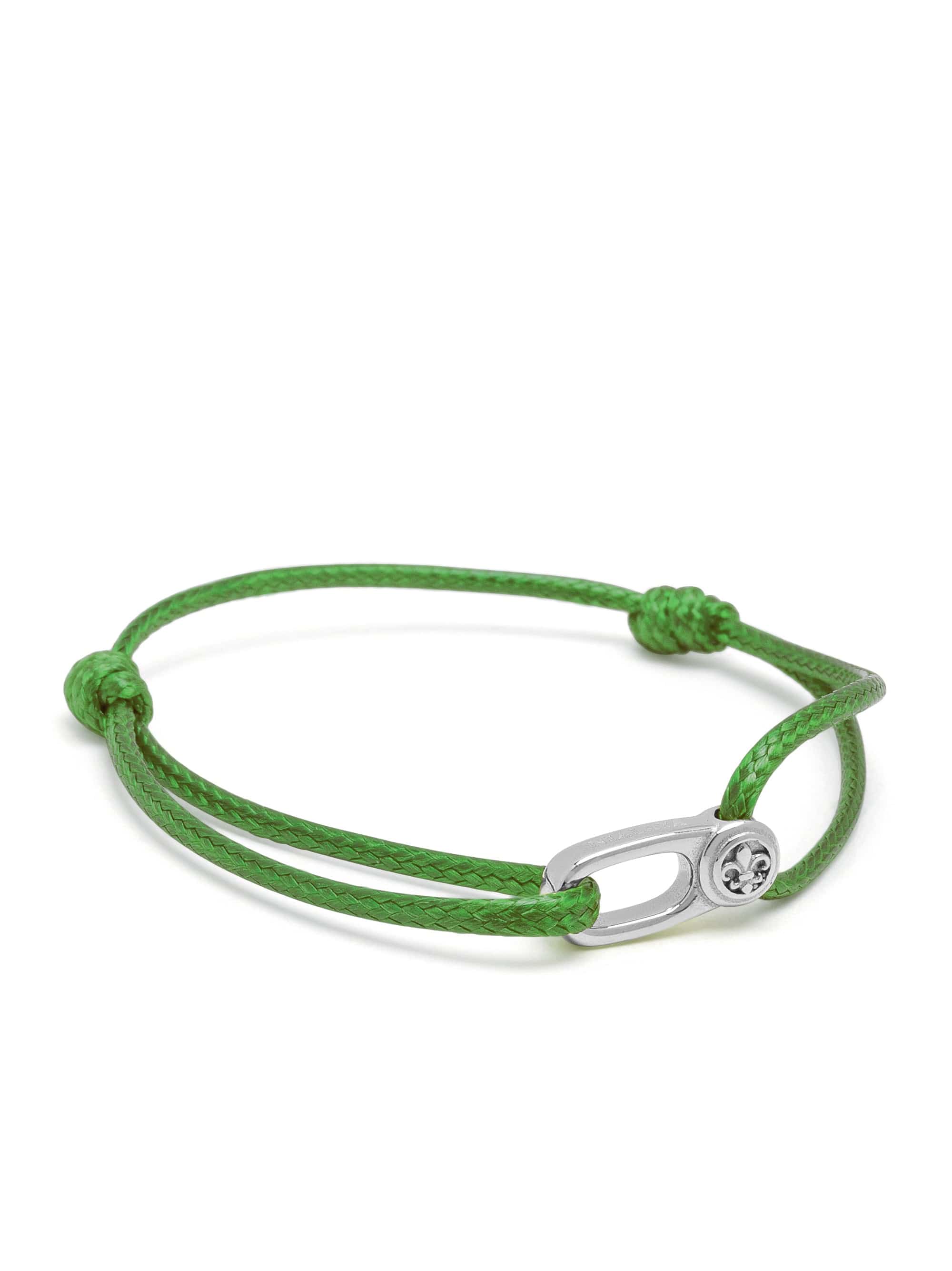 Nialaya Men's String Bracelet Green String Bracelet with Silver Hook Green String Bracelet with Silver Hook MST_088