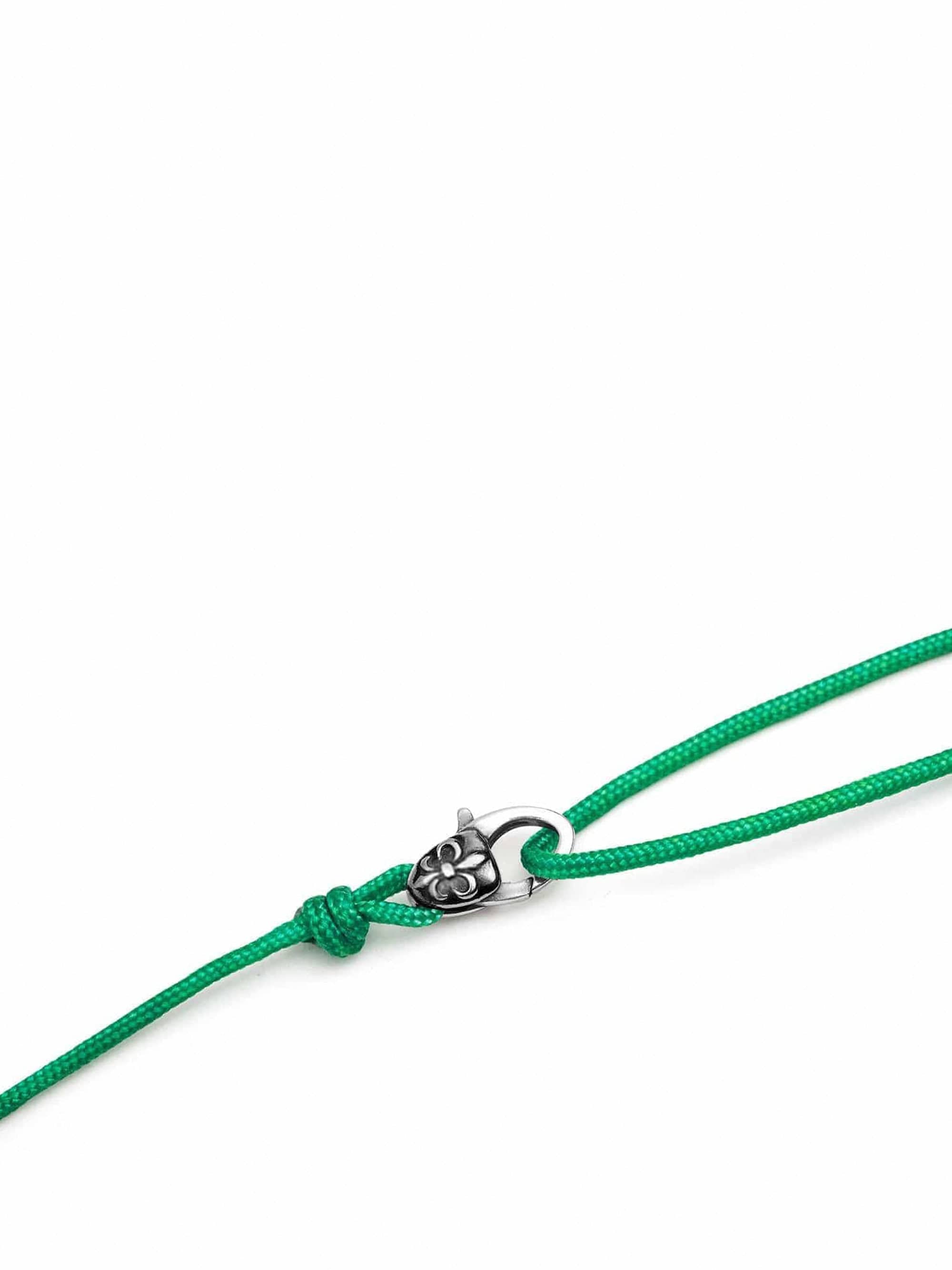 Nialaya Men's String Bracelet Green Wrap-Around String Bracelet with Sterling Silver Lock Green Wrap-Around String Bracelet with Sterling Silver Lock MST_068