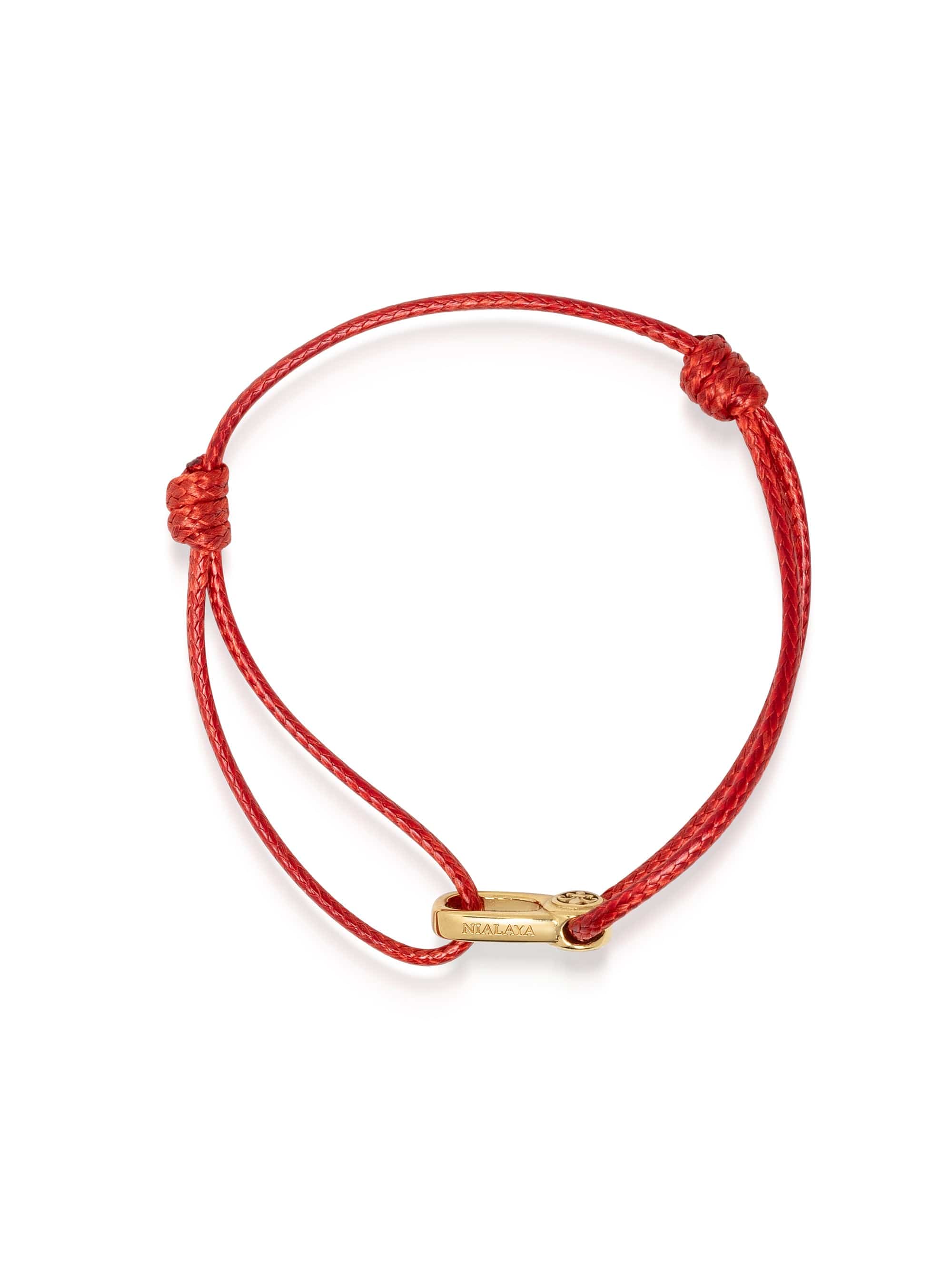 Nialaya Men's String Bracelet Red String Bracelet with Gold Hook Red String Bracelet with Gold Hook MST_085